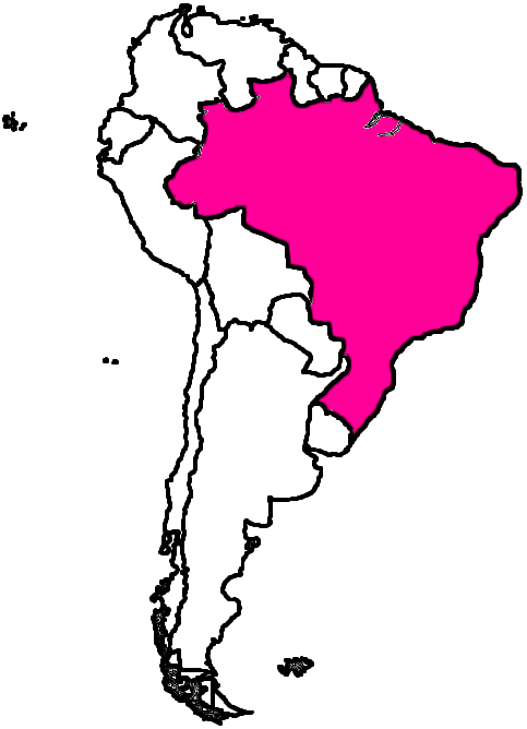 Penguin Geography Map - Labeled Map Of South America's Countries (483x668)