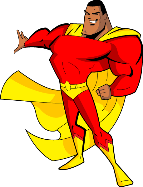 Hero Clipart Yellow Superhero - Superhero Royalty Free (458x600)