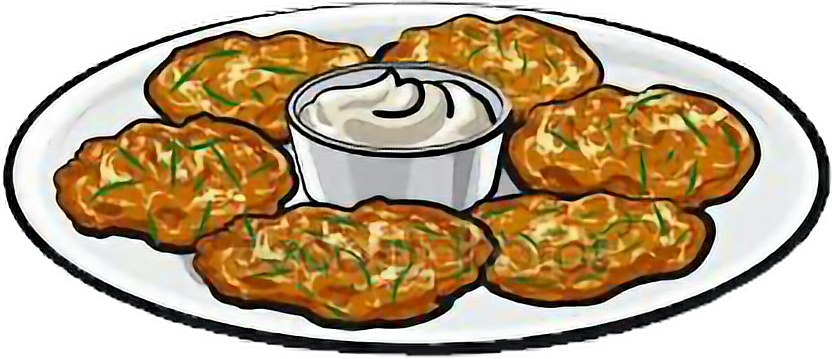 Hanukkah Latkes Happyhanukkah Freetoedit - Potato Pancake Clipart (1196x516)