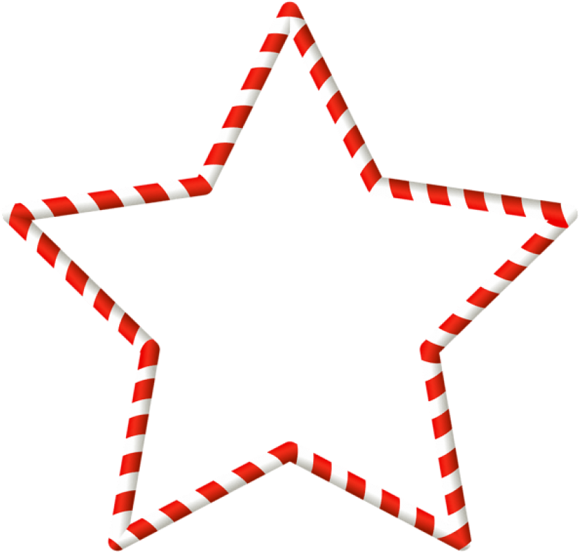 Candy Cane Clip Art Christmas Candy Cane Star Border - Estrellas Plateadas En Png (850x811)