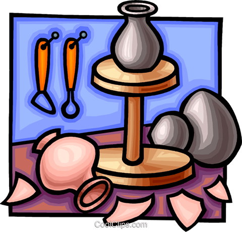 Pottery Royalty Free Vector Clip Art Illustration Vc012252 - Pottery Clip Art (480x460)