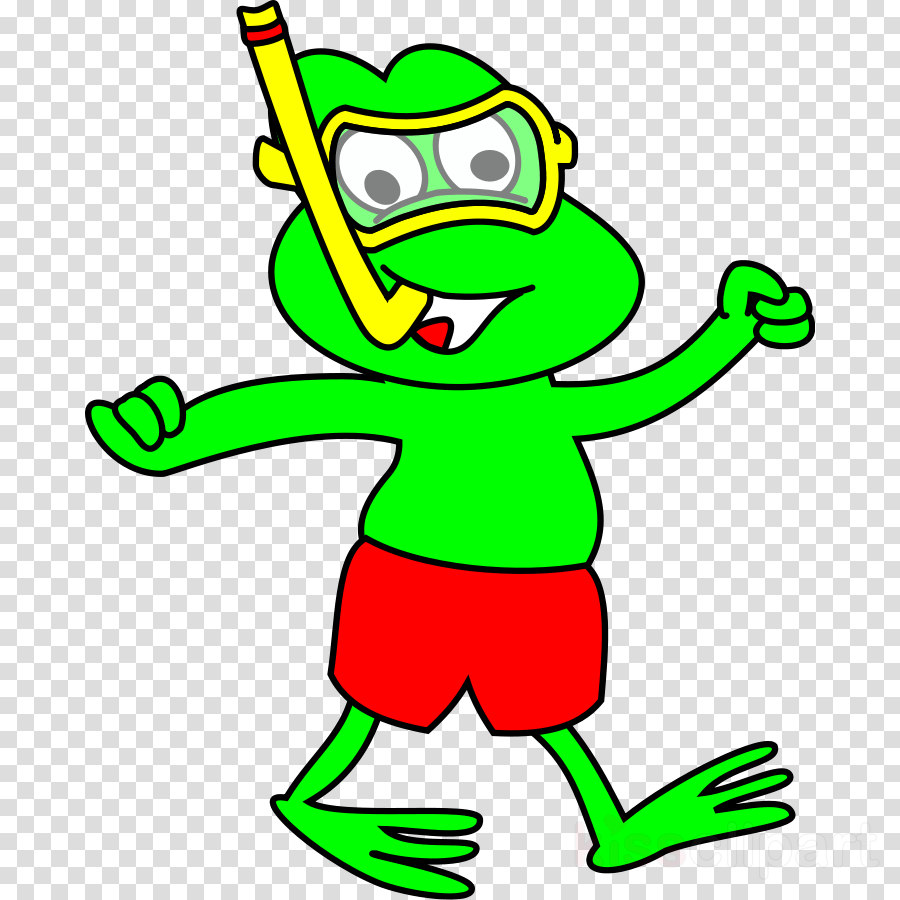 Swimming Frog Clipart Frog Clip Art - Diver Frog Twin Duvet (900x900)