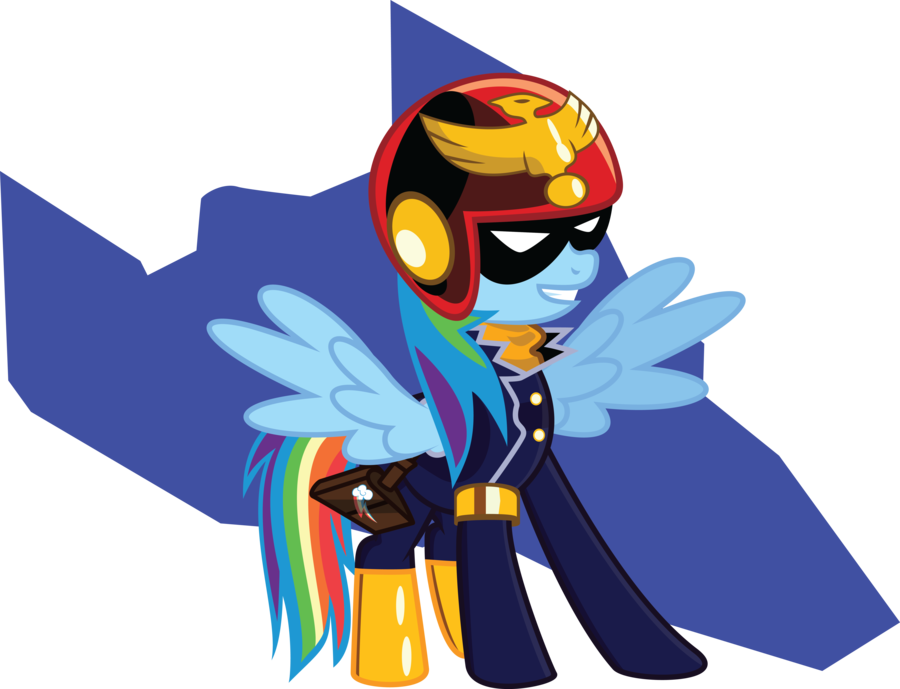 Banner Artist Mysteriouskaos Captain Cosplay F Zero - Captain Falcon Rainbow Dash (900x689)