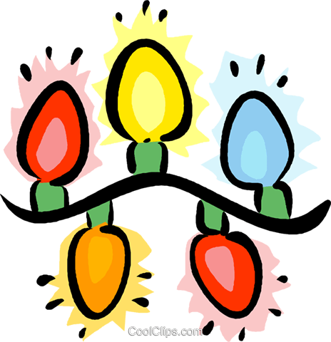 Christmas Lights Royalty Free Vector Clip Art Illustration - Christmas Lights Clipart (464x480)