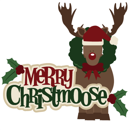 Moose Clipart Christmoose - Merry Christmoose Shower Curtain (440x432)