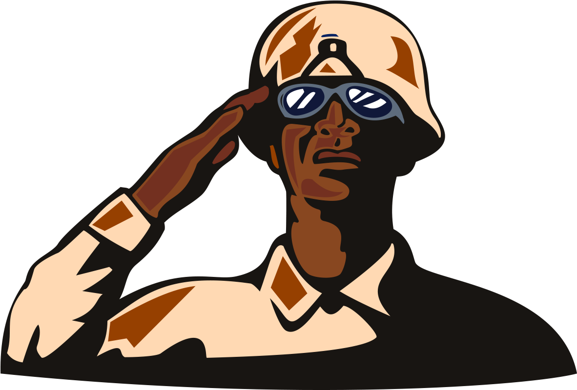 United States Salute Royalty Free Clip Art - African American Soldier Salute (1181x1181)