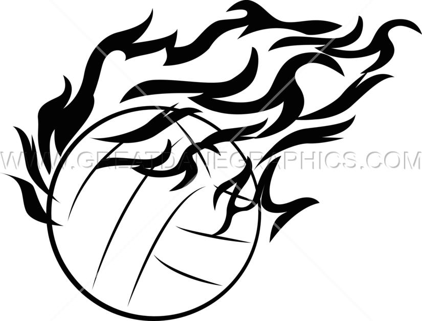 Fire Clipart Volleyball - Fire Ball Volleyball Png (825x629)