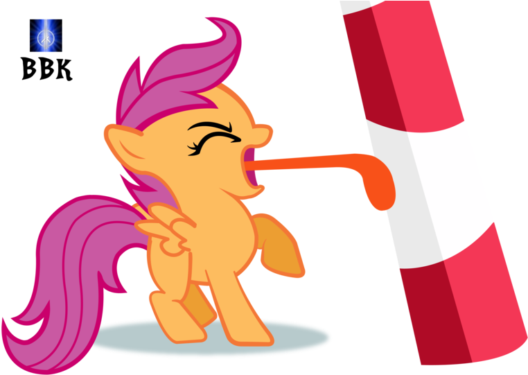 Scootaloo S Tongue By - Cartoon Tongue Stuck To Pole (800x558)