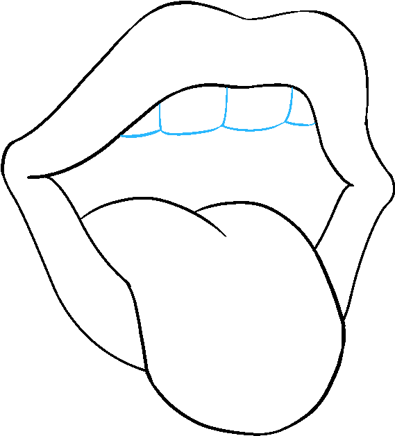 Drawn Tongue Tongue Line - Drawn Tongue Tongue Line (680x678)