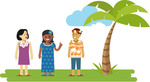 Cartoon Of Folks Sharing A Story On An Island - Story On An Island (523x287)