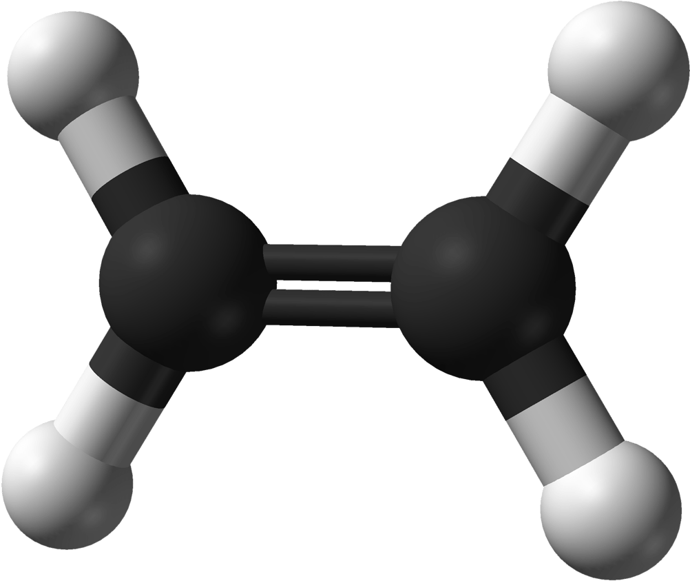 Etileno O Eteno, C2h4 - Ball And Stick Model Of Ethene (1100x941)