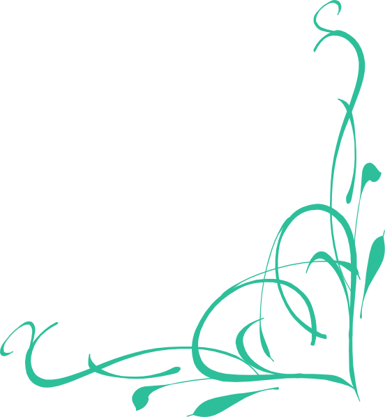 Clipart Football Corner - Turquoise Corner Design (552x598)