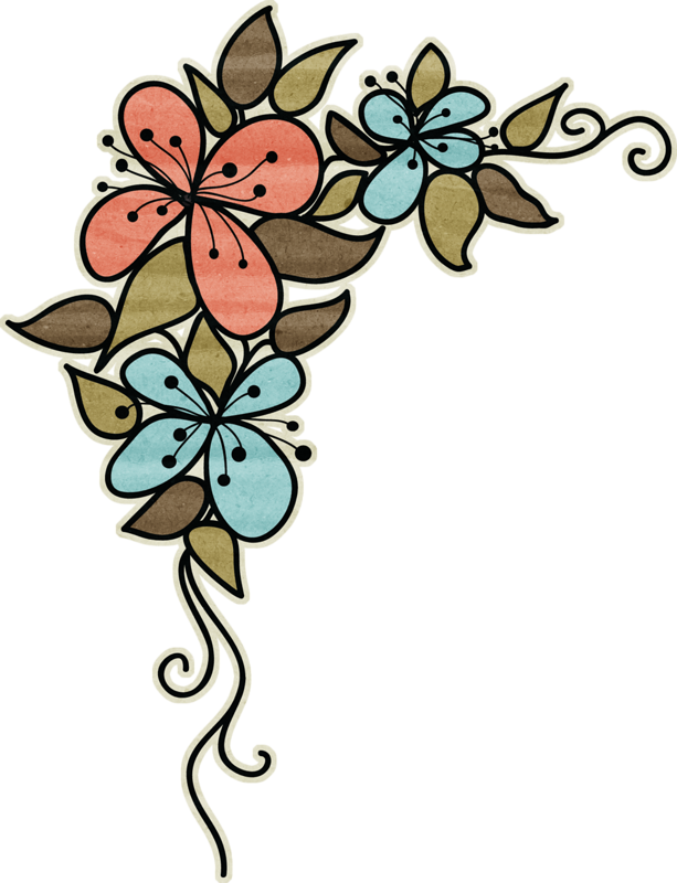 Clip Art - Design Of Drawing On Corner Paper (613x800)
