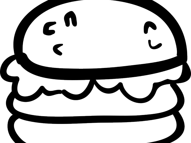 Drawn Burger Clip Art - Black And White Burger Png (640x480)