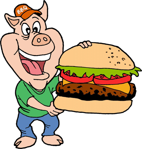 Burger Clipart Bbq Burger - Pulled Pork Sub Clipart (473x495)