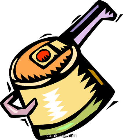 Cooking Pot With Handle Royalty Free Vector Clip Art - Pressure Cooker (423x480)