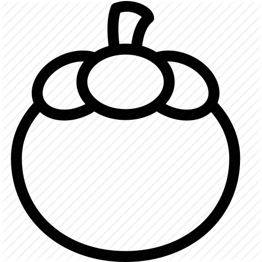 Mangosteen Clip Art Clipart Purple Mangosteen Computer - Mangosteen Clipart Black And White (512x512)