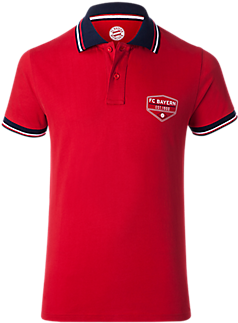 Polo Shirts Official Fc Bayern Online Store - Red Polo T Shirt Png (350x350)