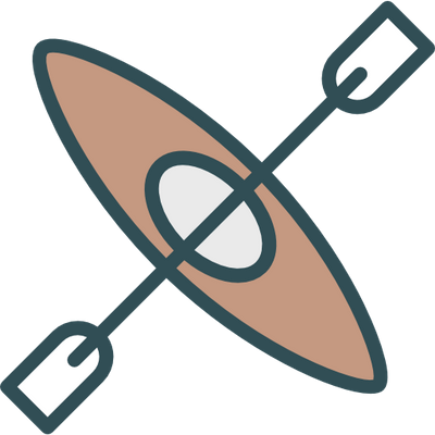 Kayak Top View Icon - Kayaking Icon Png (400x400)