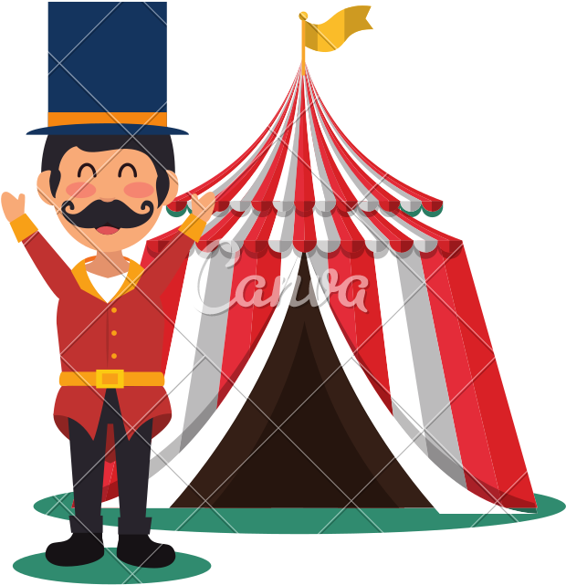 Circus Presenter With Tent - Desenho De Apresentador De Circo (800x800)