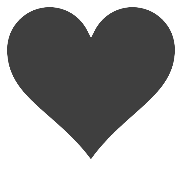 Grey Heart White Outline Clip Art At Vector Clip Art - Transparent Background Heart Icon Png (600x557)