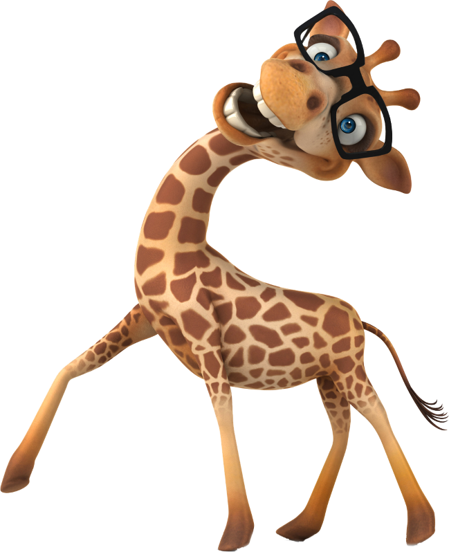 Para Ser Descargada Y Montada En Tu Foto De - Cartoon Giraffe With Glasses (649x798)