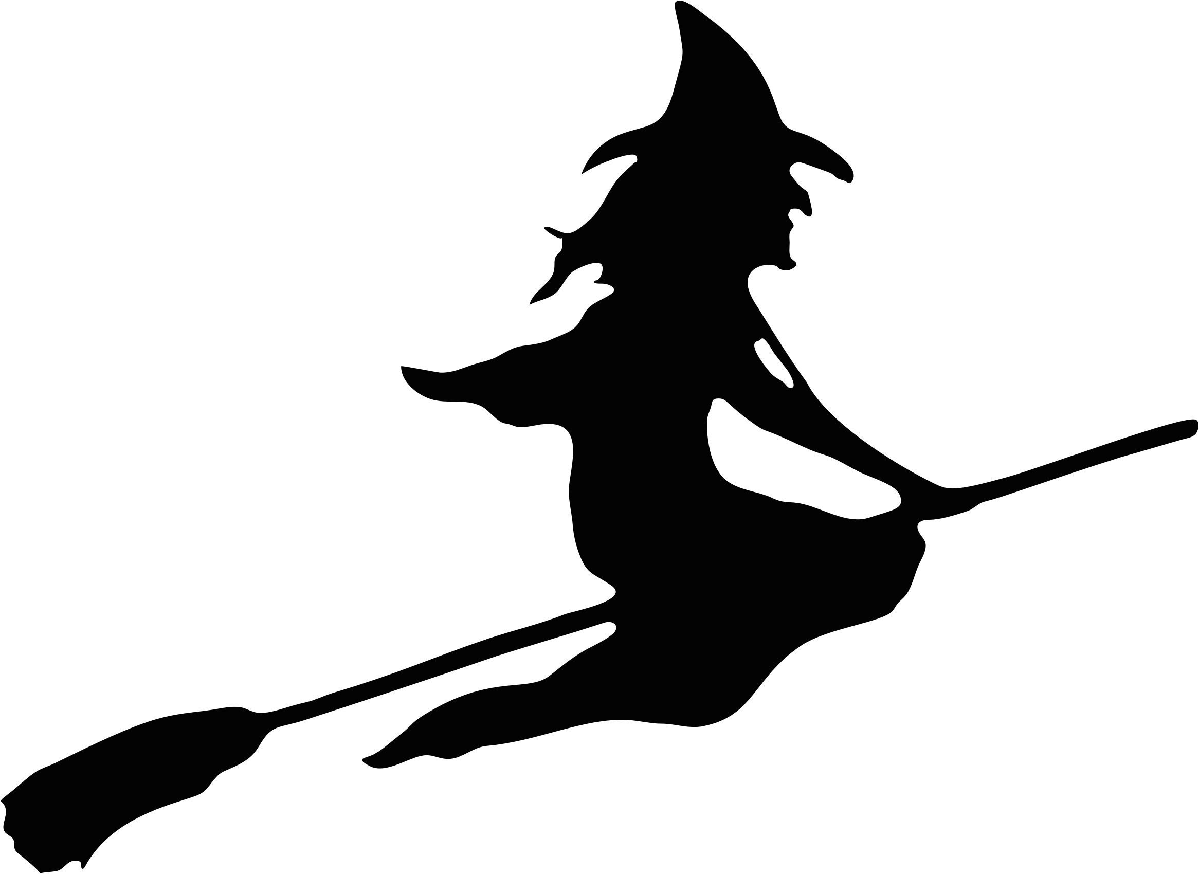 Big Image - Cartoon Witch On Broom (2332x1700)