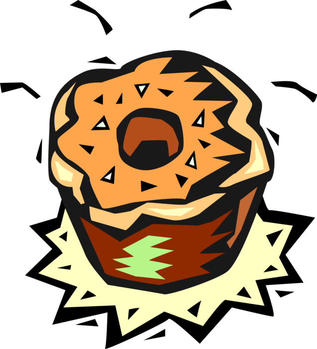 Vector Illustration Of Baked Quick Bread Muffin Eaten - Jack-o'-lantern (636x700)