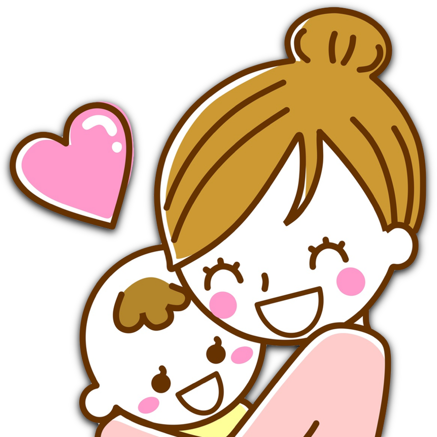 Daycare Clipart Big Baby - Hug Mom And Baby Girl Cartoon (900x900)