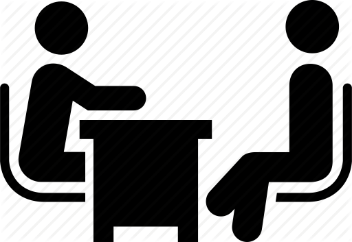 Vector Interview Office Banner Library - People At Desk Icon (512x353)