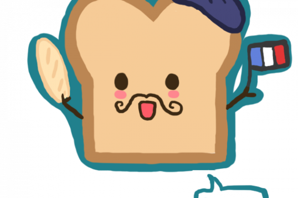 French Words & Phrases - Cartoon Cute French Toast (600x400)