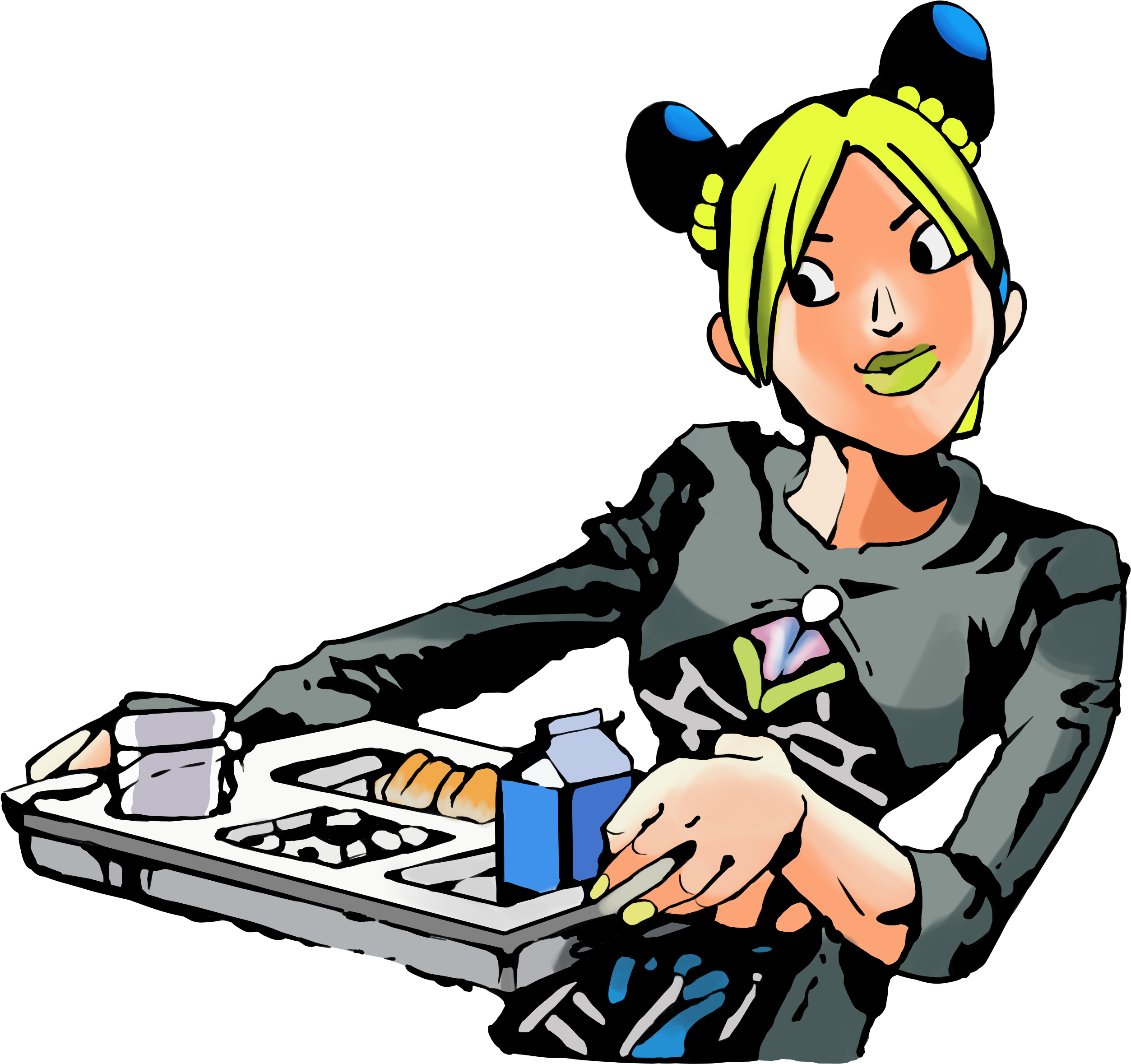 Part 6jolyne Holding A Tray But It's Recreated In High - Part 6jolyne Holding A Tray But It's Recreated In High (2535x2400)