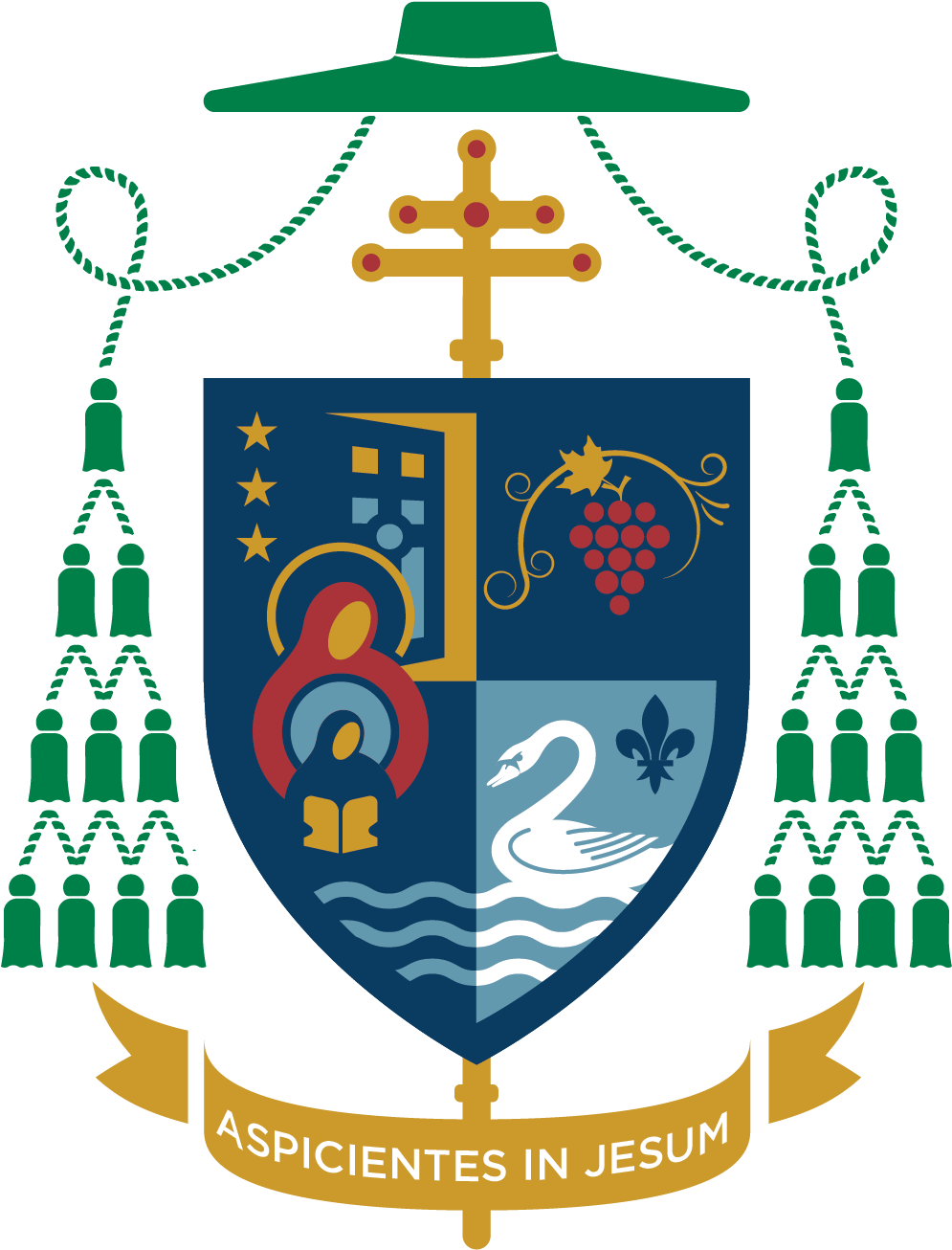Archbishop Vigneron's Arms - Archdiocese Of Detroit Coat Of Arms (1042x1376)
