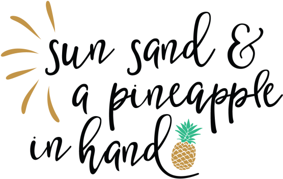 Sun Sand And A Pineapple - Mailboxhappiness Personalized Tote, Wedding Party Tote, (600x600)
