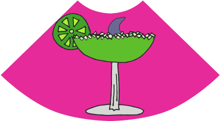 Funny Shark Fin In Margarita Drink Atalanta Sundress - Lustige Haifisch-flosse In Margarita-glas Grußkarte (500x500)