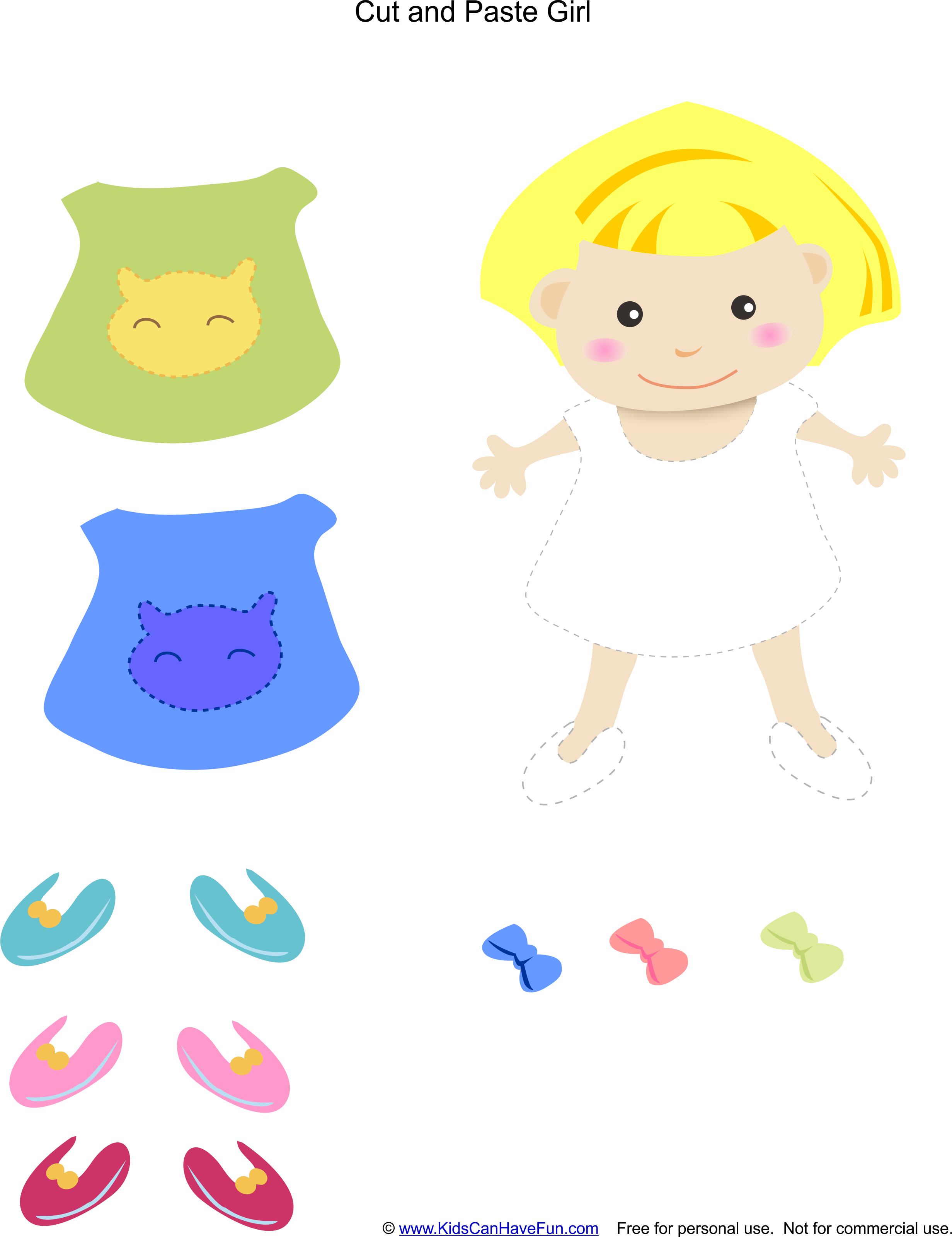Dressup Cut And Paste Girl Http - Cut And Paste Worksheets For Girls (2463x3202)