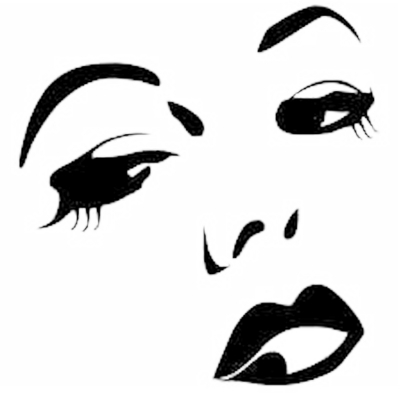 More Free Faces Black And White Fashion Png Images - Woman Face Logo Png (400x393)