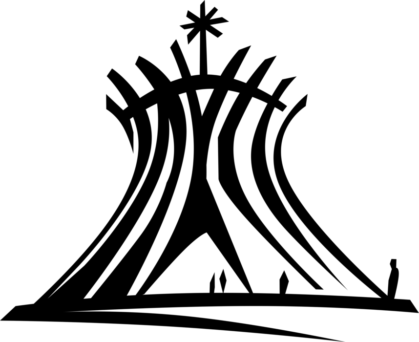 Clip Art Brasilia Png - Catedral De Brasilia Png (858x700)