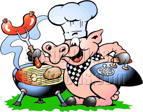 Clipart Freeuse Stock Barbecue Clipart Pig Bbq - Chef Pig Bbq (600x600)