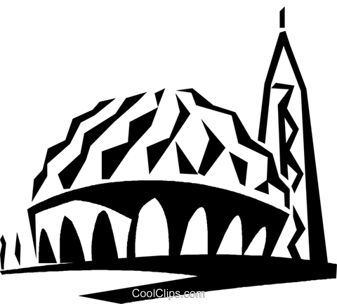 Two Niles Mosque, Egypt Royalty Free Vector Clip Art - Al-nilin Mosque (480x432)