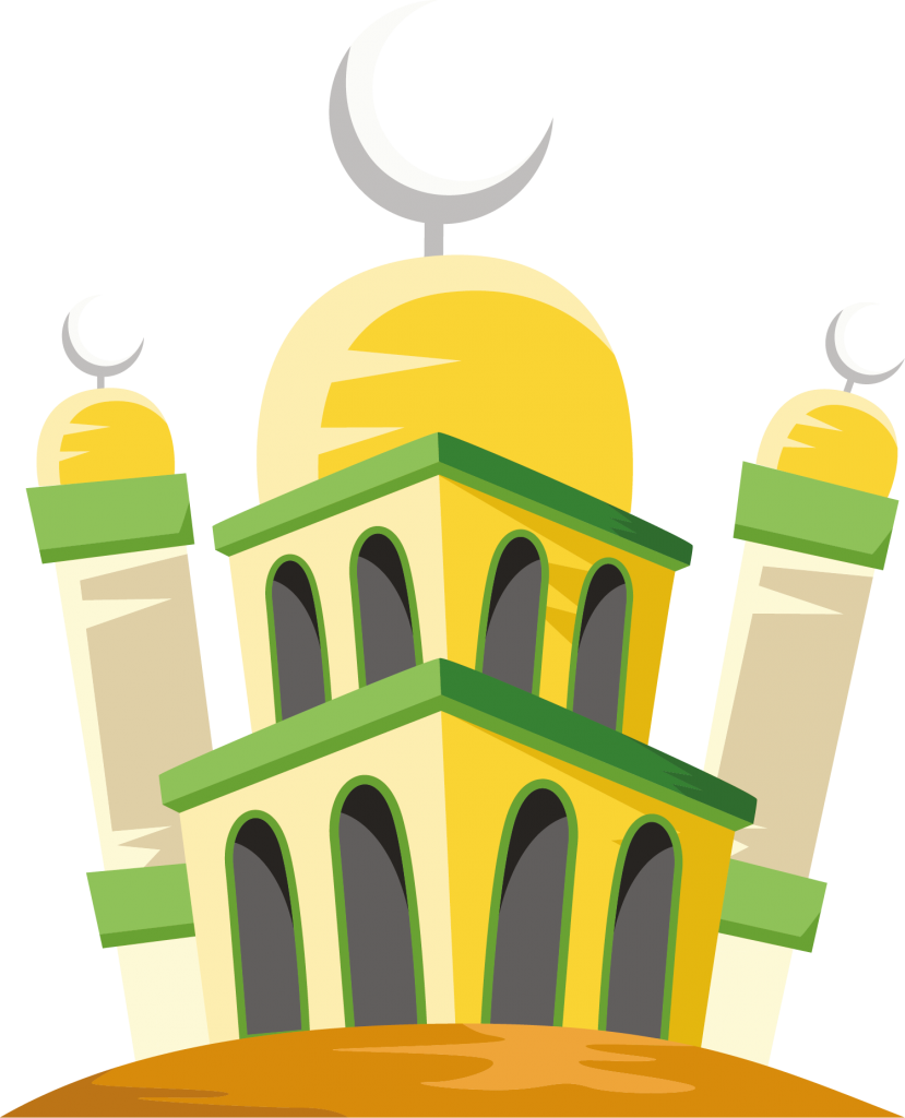 Islam Ramadan Blue Quran Moon Mosque Decoration Free - Ucapan Aidil Adha 2018 (829x1024)