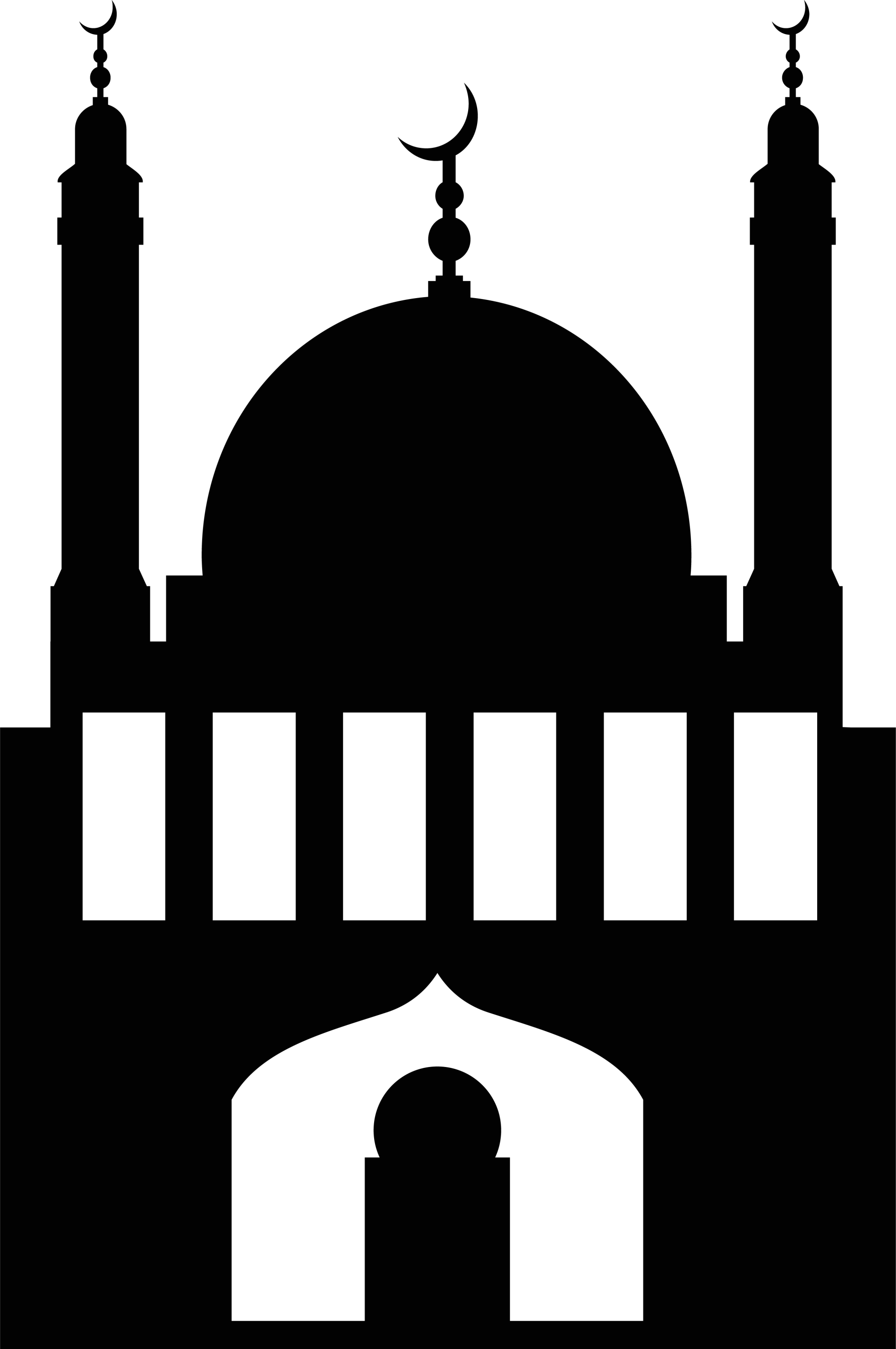 Black Moon Church Transprent Png Free Download - Masjid Black And White Free (2000x3009)