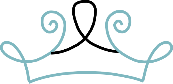 Princess Crown Blue Clip Artblue Prince Crown Clip - Queen Crown Clipart Black And White (600x291)