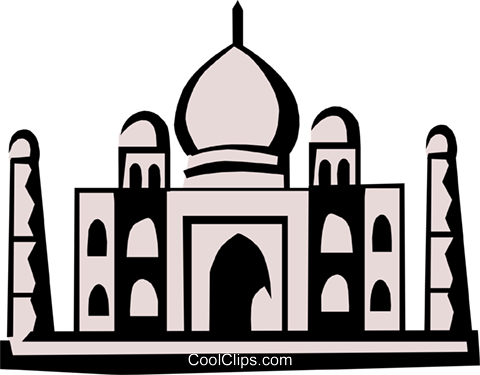 Taj Mahal Royalty Free Vector Clip Art Illustration - Taj Mahal (480x375)