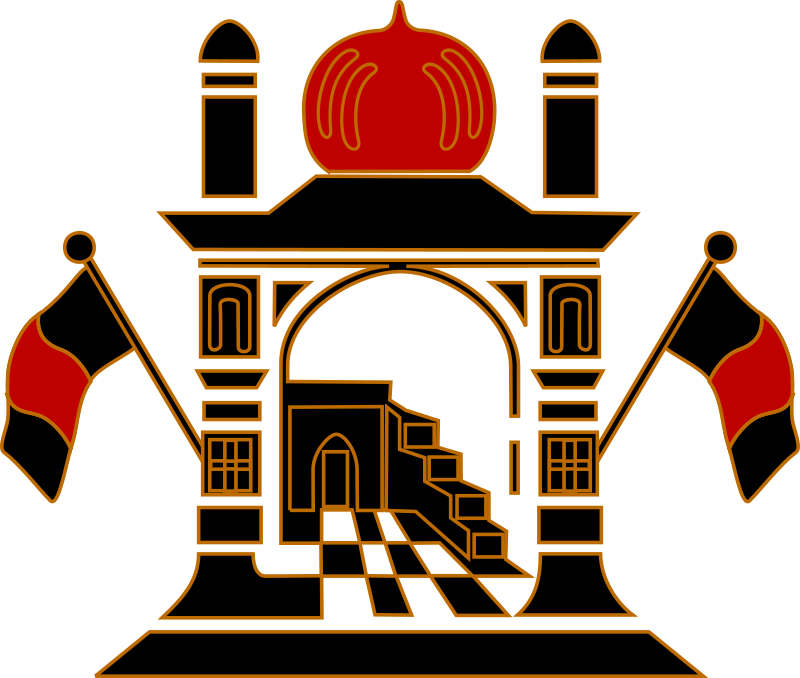 Stylised Mosque - Afghan Flag Coat Of Arms (800x678)