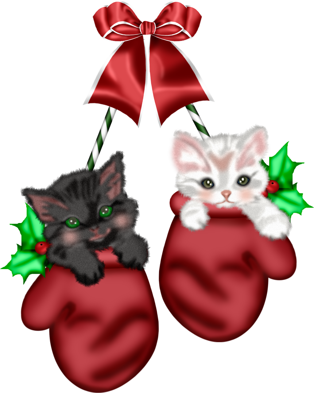 Mis Laminas Para Decoupage - Christmas Clipart Cats (1023x1280)