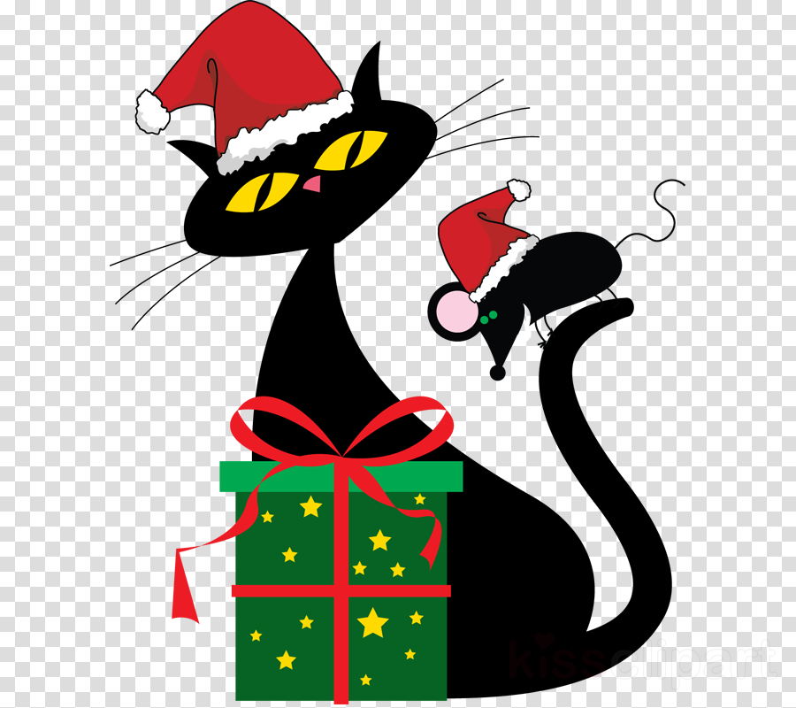 Black Holiday Cat Oval Ornament (900x800)