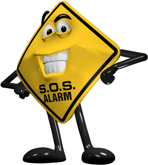 Door Stickermannobackground - Sos Alarm (640x640)