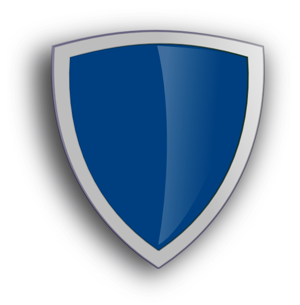 Blue Edged Shield Clip Art At Clker - Shield Blue 3d Png (588x598)