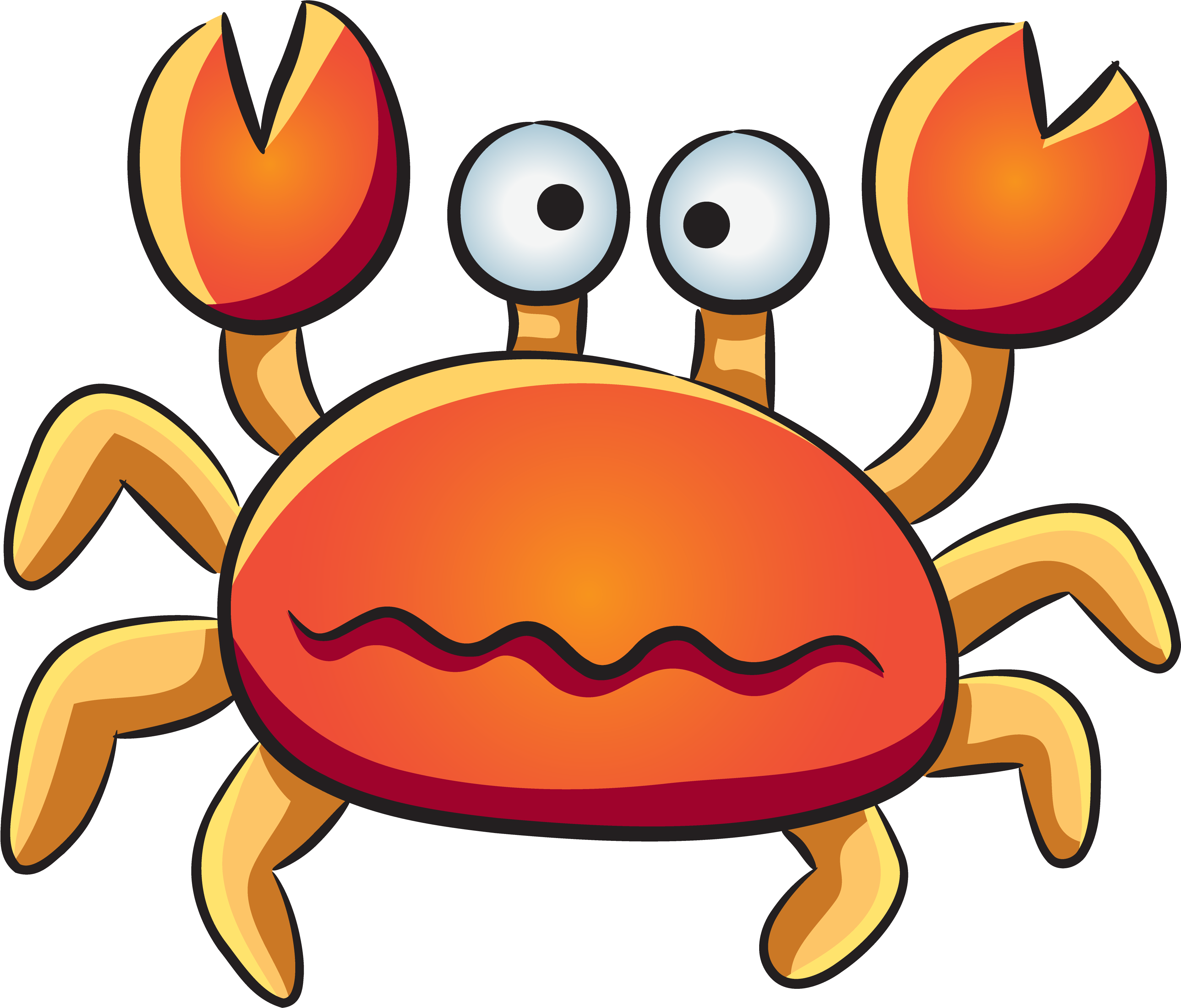 Aquatic Animal Deep Clip Art Crab - Cartoon Sea Creatures Png (3840x3242)